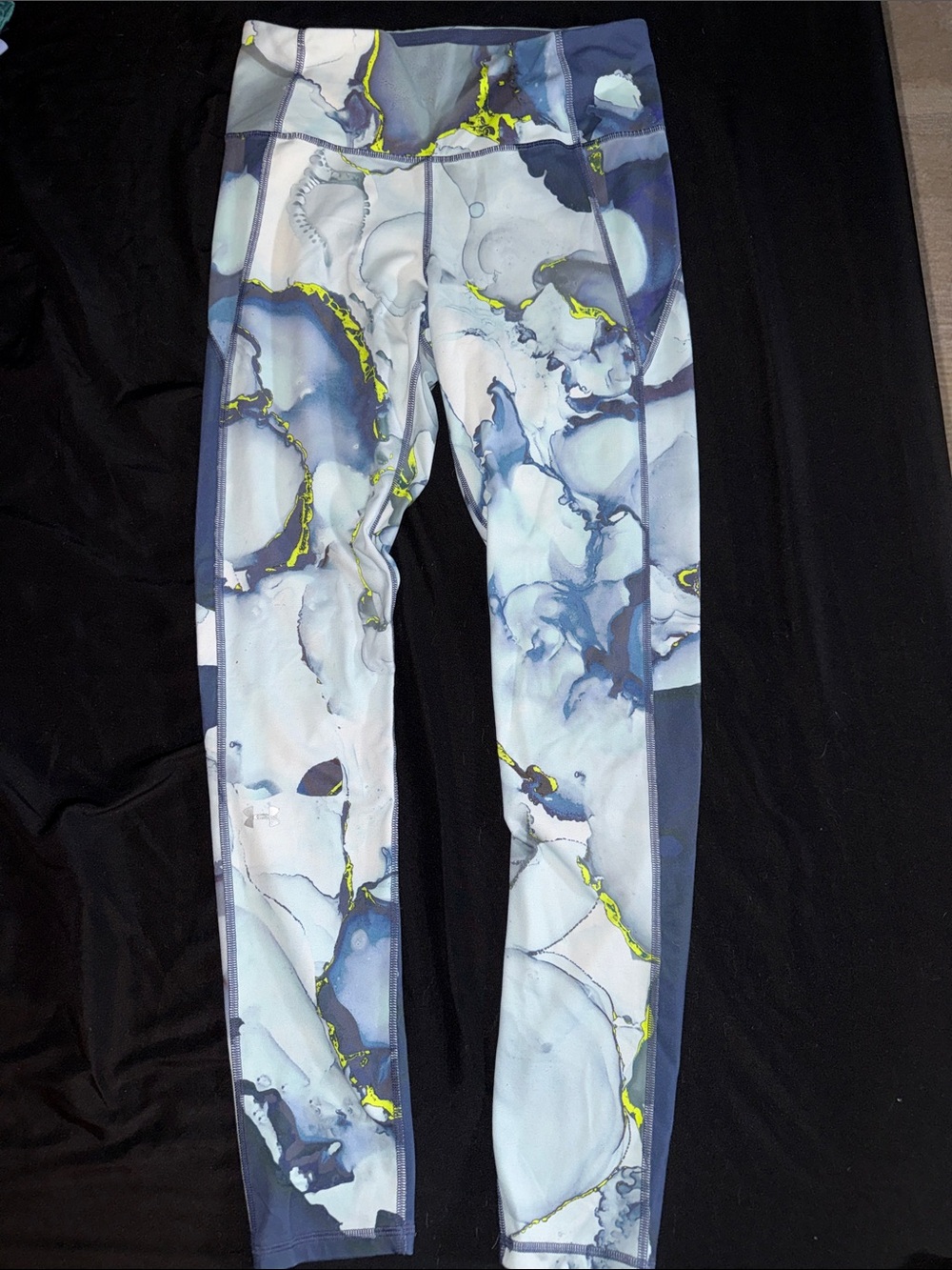 Under Armour Marble-Print Leggings in Blue, Purple, White and Lime